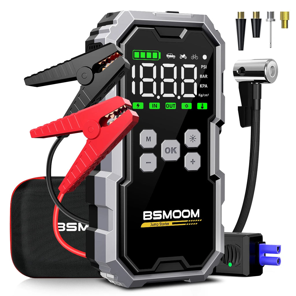 AUTO Starter with Air Compressor 150PSI 10000A Portable Starter Battery Pack (10.0L Gasoline/16.0L Diesel)