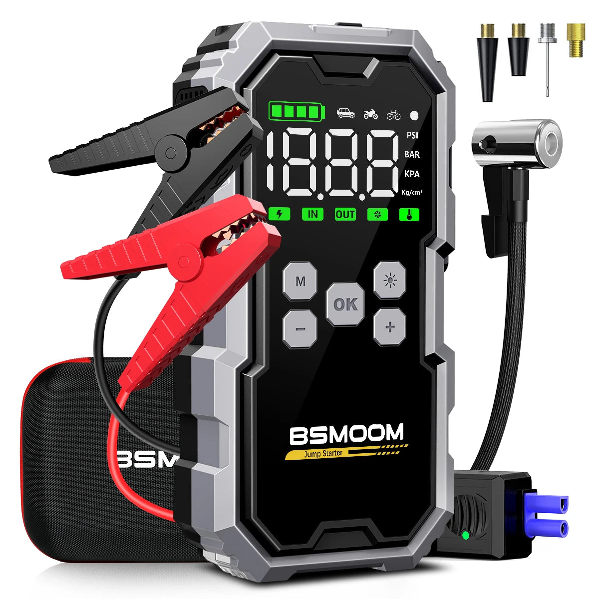 AUTO Starter with Air Compressor 150PSI 10000A Portable Starter Battery Pack (10.0L Gasoline/16.0L Diesel)