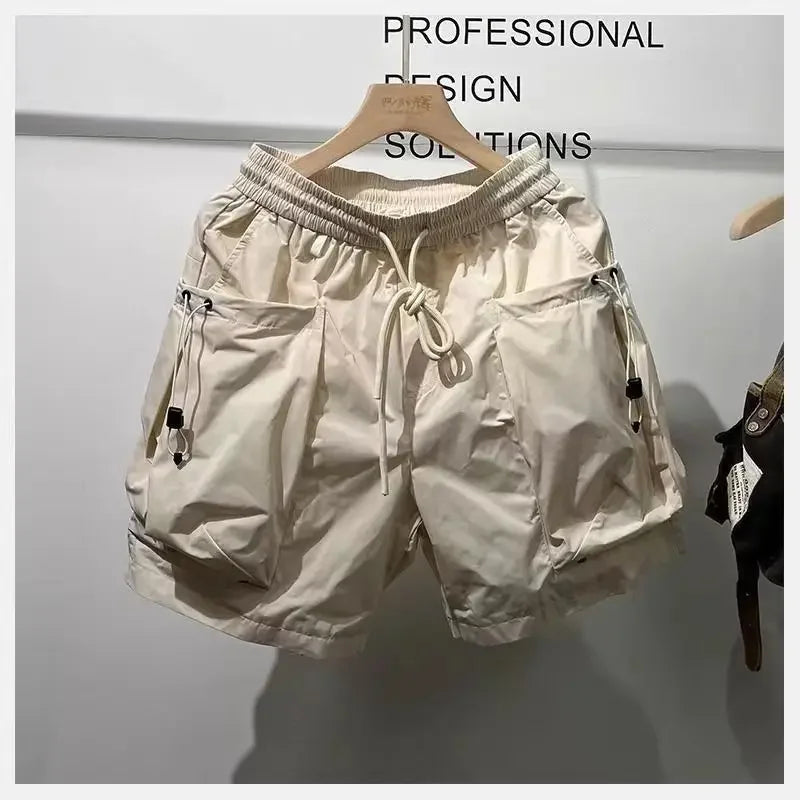 Men Shorts Summer /Cool Feeling Quick Dry Wide Leg /Functional Wind Large Pockets Trendy Men  Shorts