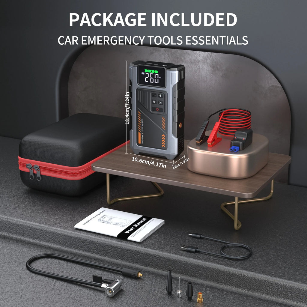 ALL NEW ITEM!! Jump Starter  3000A Peak Jump Starter Battery Pack with 50 PSl Compressor