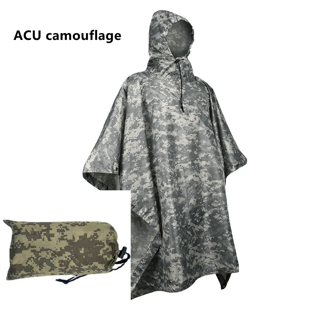 Outdoor Breathable Camouflage Poncho  Travel Rain Gear