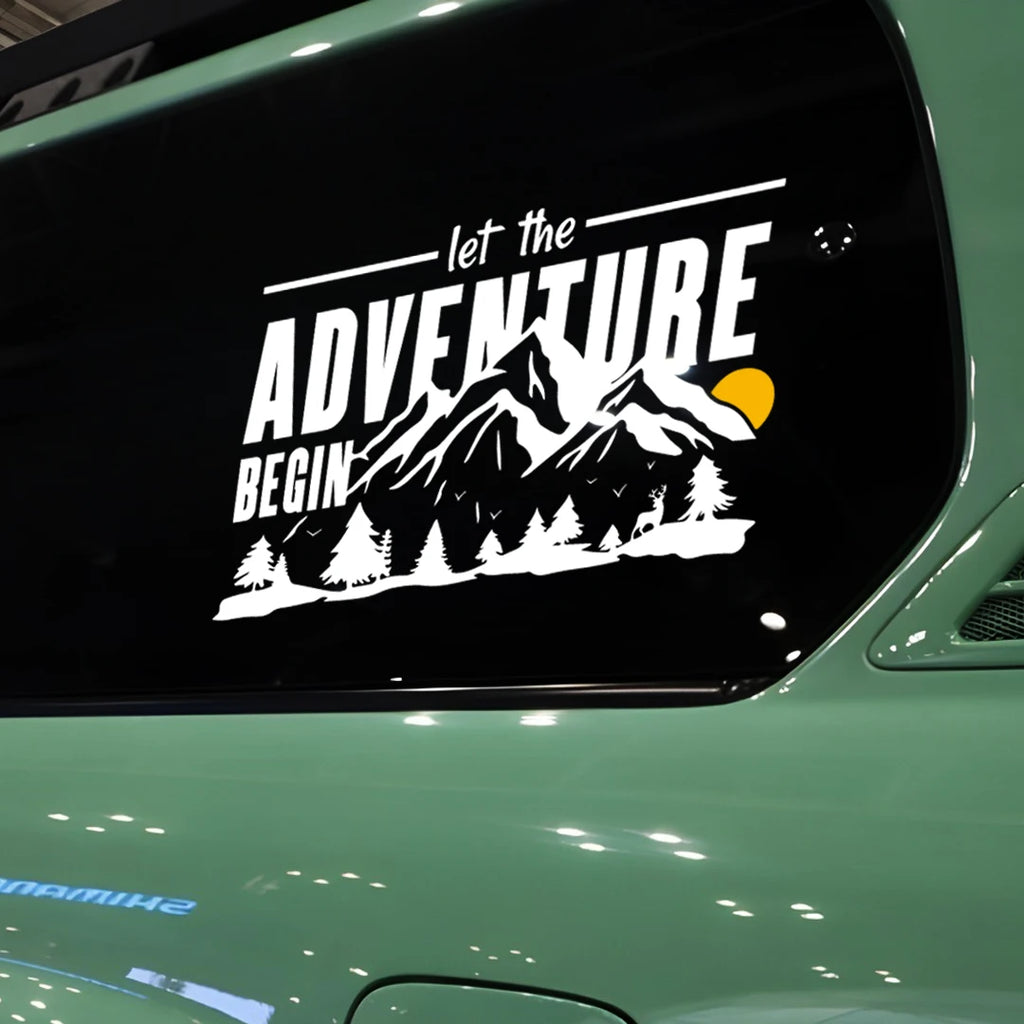 ALL NEW ! Let the adventure begin ,glass window/ body waterproof vinyl Decal