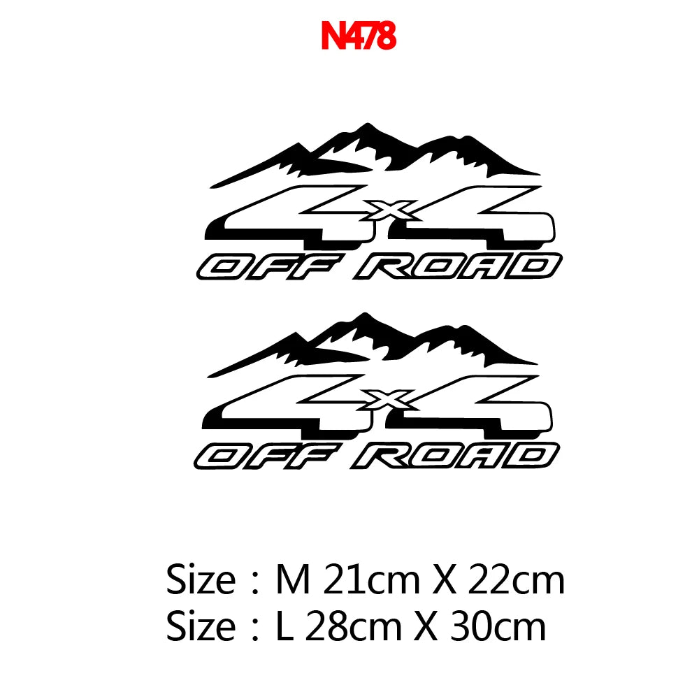 4X4 Mountain Series Decals Kit  (NEW)- Waterproof Vinyl Decal for All 4x4 Doors, Windows & Hood Adventurer's Choice