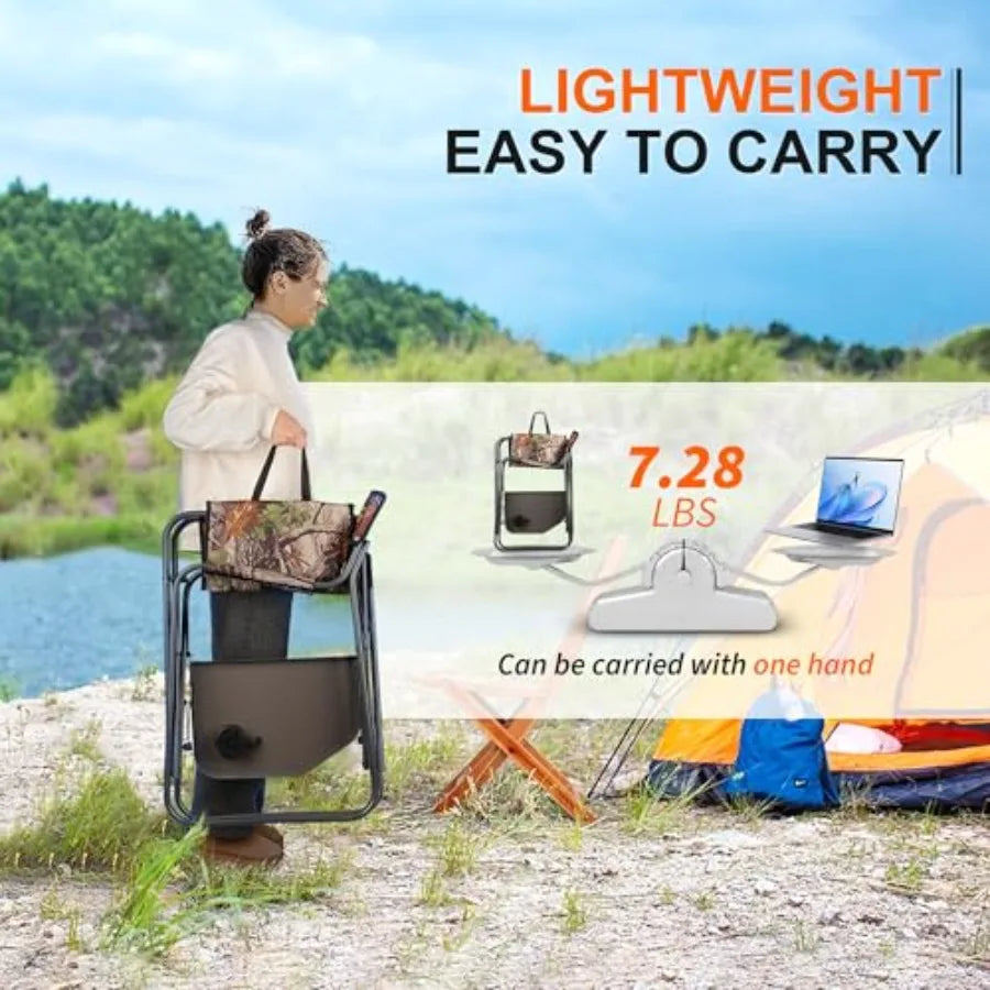 Directors Camping Chairs-Lightweight Folding Lawn Chairs with Side Table-Hunter/Outdoors- Design