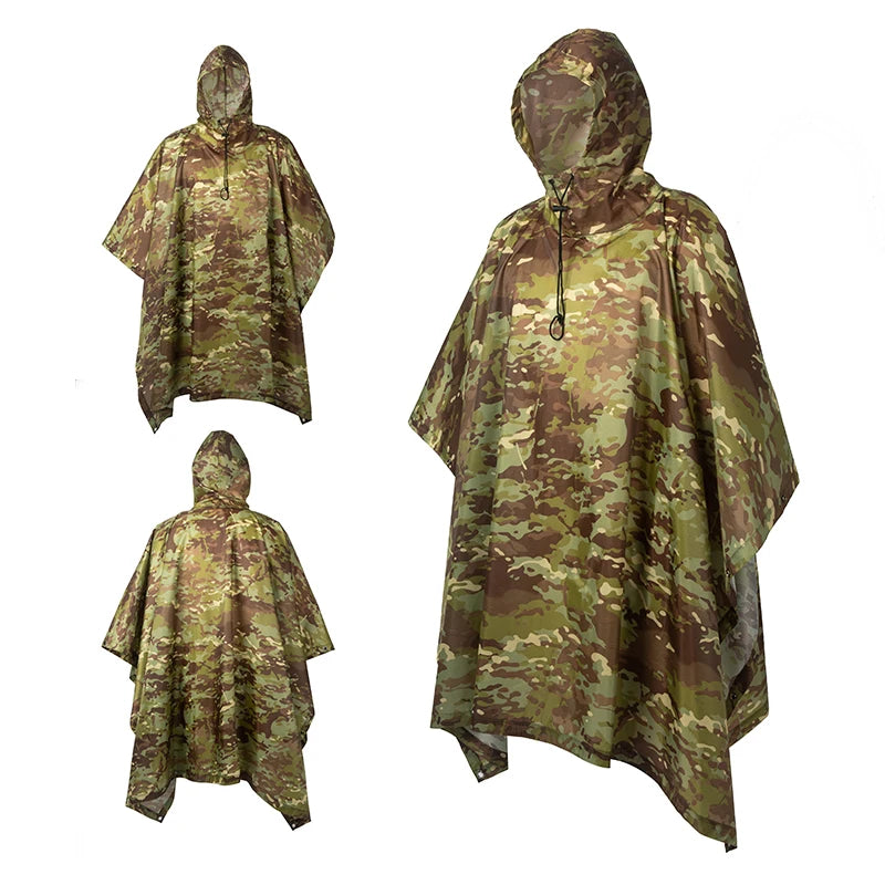 Outdoor Breathable Camouflage Poncho  Travel Rain Gear