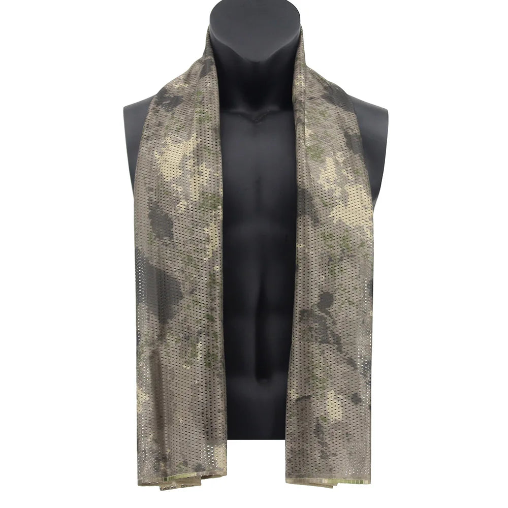 Hunting Mesh Breathable Scarf 165*48cm Tactical Bandana Special Operations Camouflage Face Towel Rifle Camouflage Net
