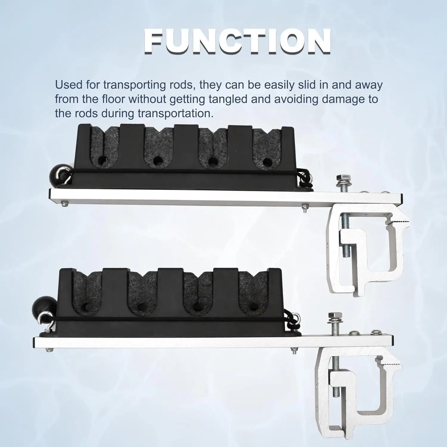 2PCS Aluminum Clamp on Fishing Rod Holder for Truck Bed or Boat