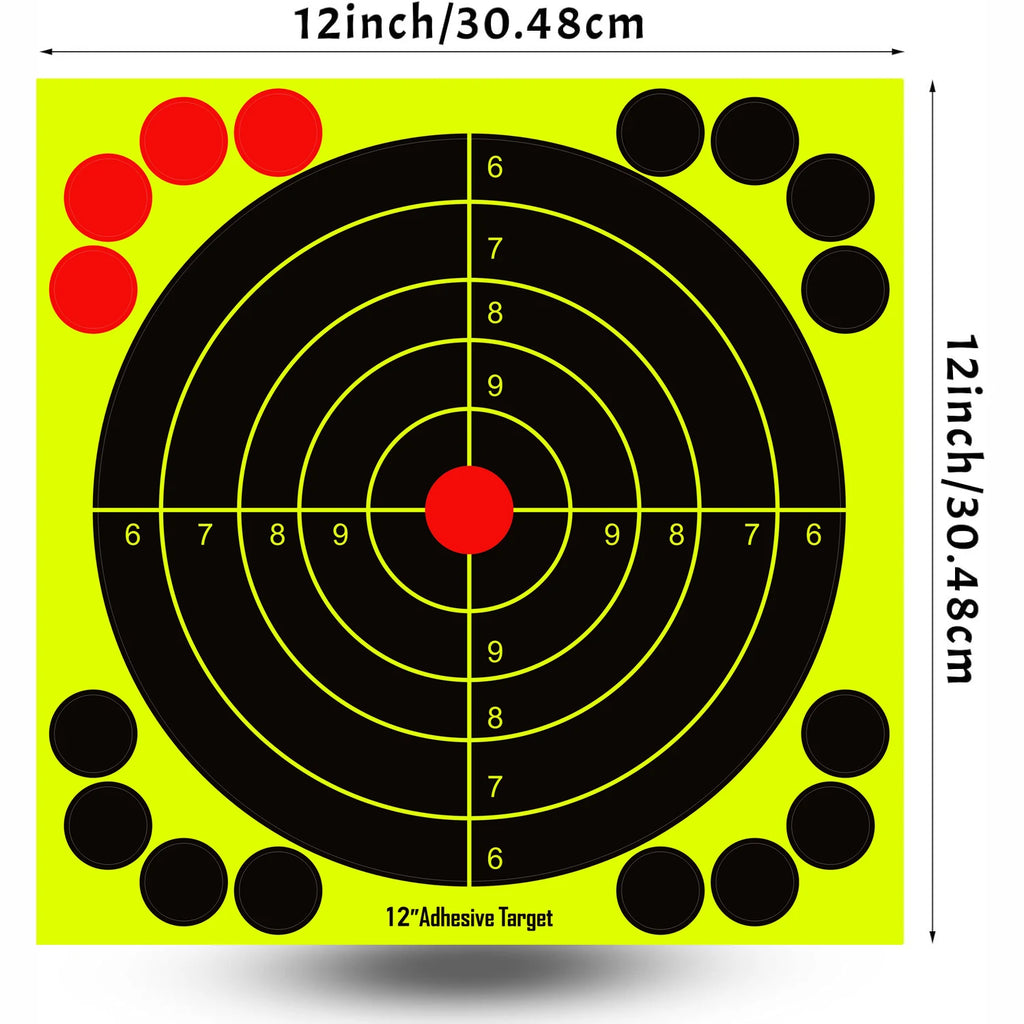 12x12 Inch Splatter Adhesive Targets Stickers Reactive Shooting Targets  with Yellow Effect