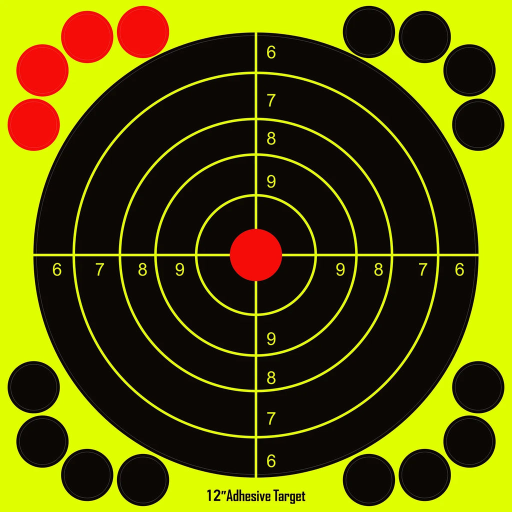 12x12 Inch Splatter Adhesive Targets Stickers Reactive Shooting Targets  with Yellow Effect