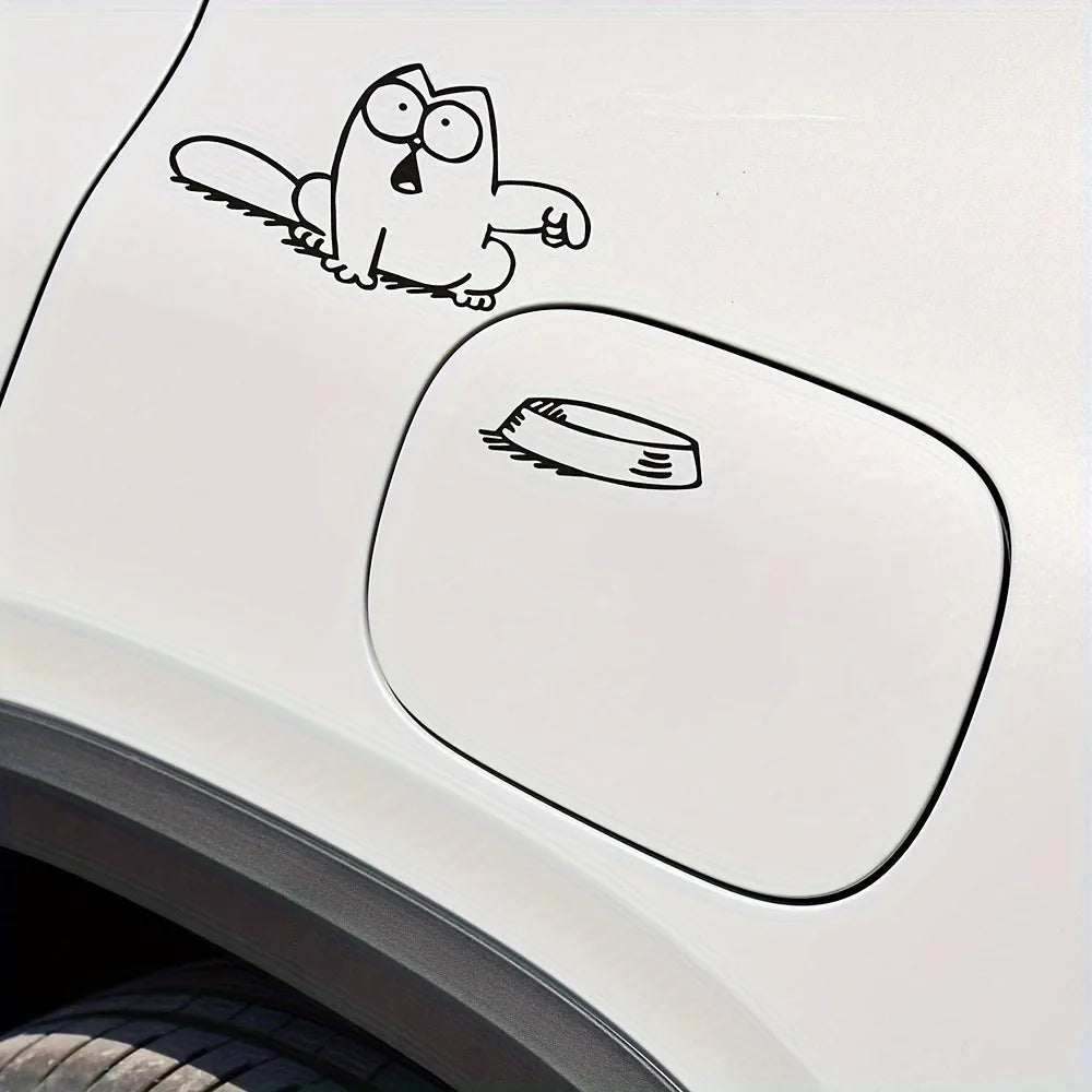 Don't Forget cat fuel tank cap stickers - waterproof