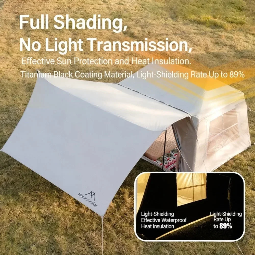 BLACK- Outdoor Camping  Tent Anti-UV Shade Waterproof 3-5 Person Air Tent Hiking Quick Open