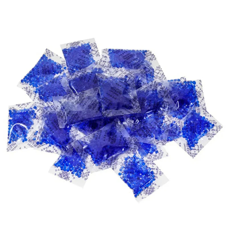 10/20/50 Pcs 5g Blue Non-Toxic Silica Gel Rust Stopper-Desiccant ,Moisture Dehumidifier Bag Reusable