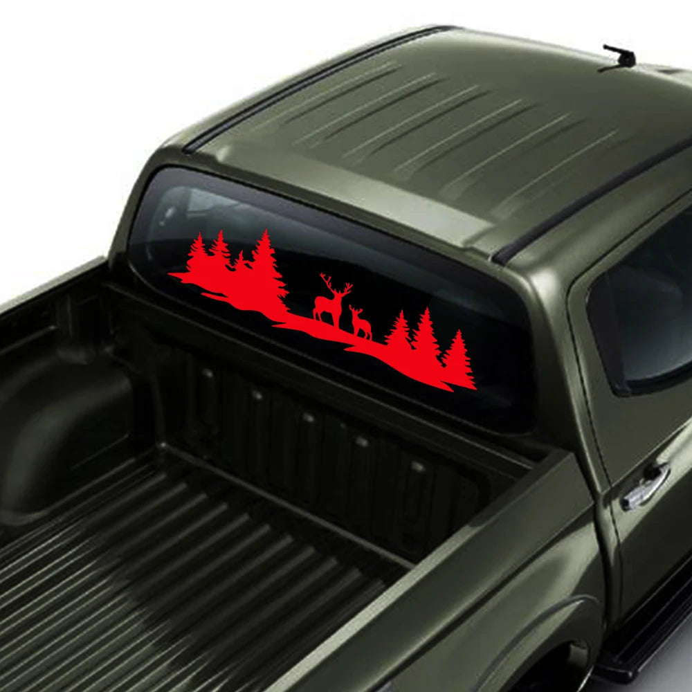 Hunting Deer Trees Sticker Pickup Truck Window Back Door Tailgate Vinyl