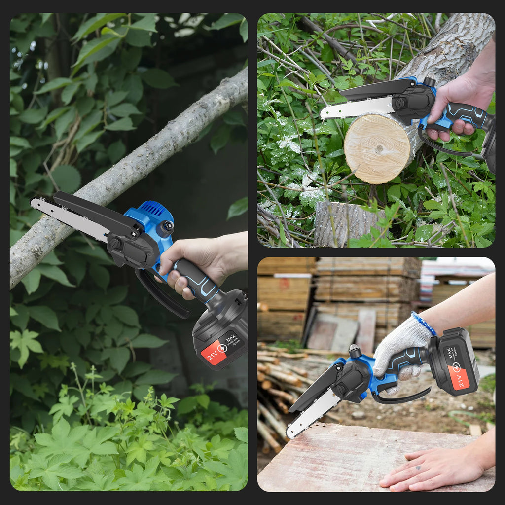 Outdoors Choice , 6 Inch Portable Electric Chainsaw with 2 Batteries&Plastic Box,