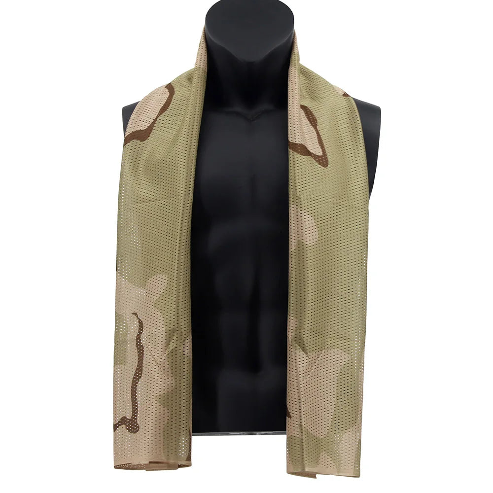 Hunting Mesh Breathable Scarf 165*48cm Tactical Bandana Special Operations Camouflage Face Towel Rifle Camouflage Net