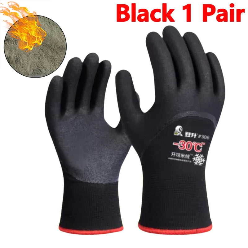 -30 Thick /Waterproof /Windproof /Thermal Full Finger Gloves Winter Padded Outdoor Extreme Gloves