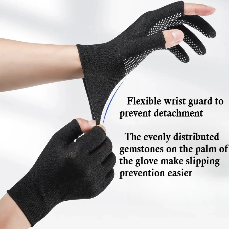 Black Tactical 10/pk, Hunting/Fishing Gloves - Two-Finger Leakage - Machine or Hand Washable(Big Seller!!)