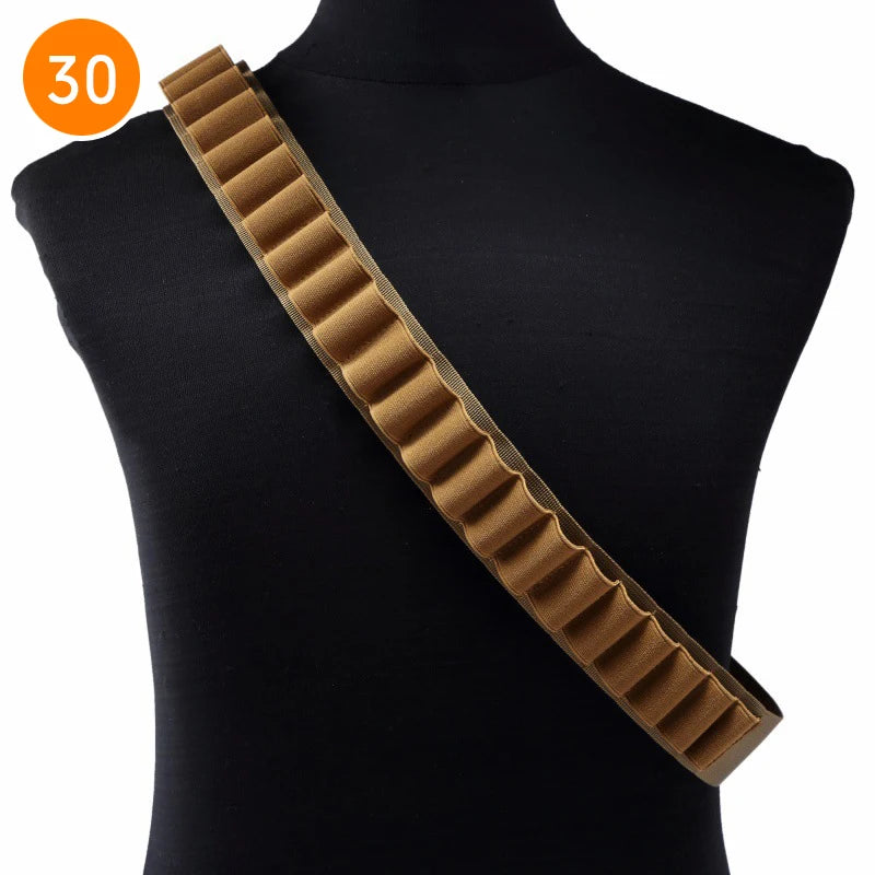 Tactical 27/30/50 Rounds Shotgun Bandolier Adjustable Shotgun Shell Ammo Holder 12 Gauge