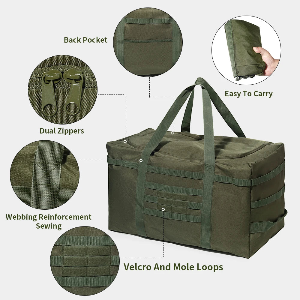 Large Duffle Bag (60L/90L Capacity Optional) - For Gear, Camping Storage, Travel Sports Equipment