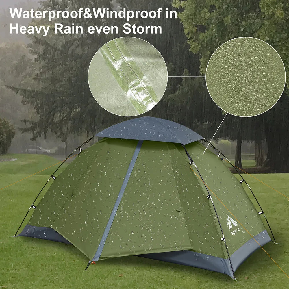 The Night Cat Upgraded Tents 1- 2 Persons Easy Clip Setup Camping Tent Adults Heavy Rainproof Compact Lightweight