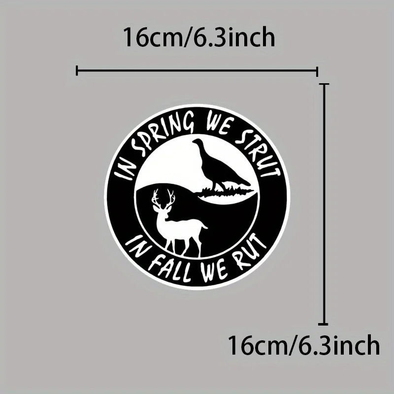 Deer /Turkey Strut 'n Rut Pattern, Weatherproof No Residue Sticker for Car Truck Windows