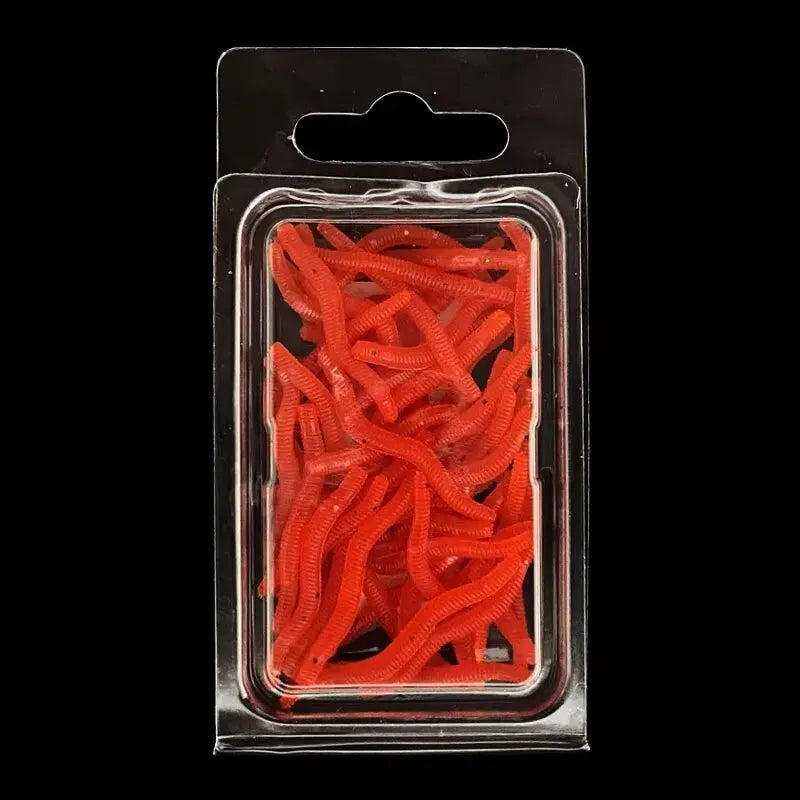 20/50 count /Smelly Red Soft Earthworm Red Worms Artificial Fishing Lures