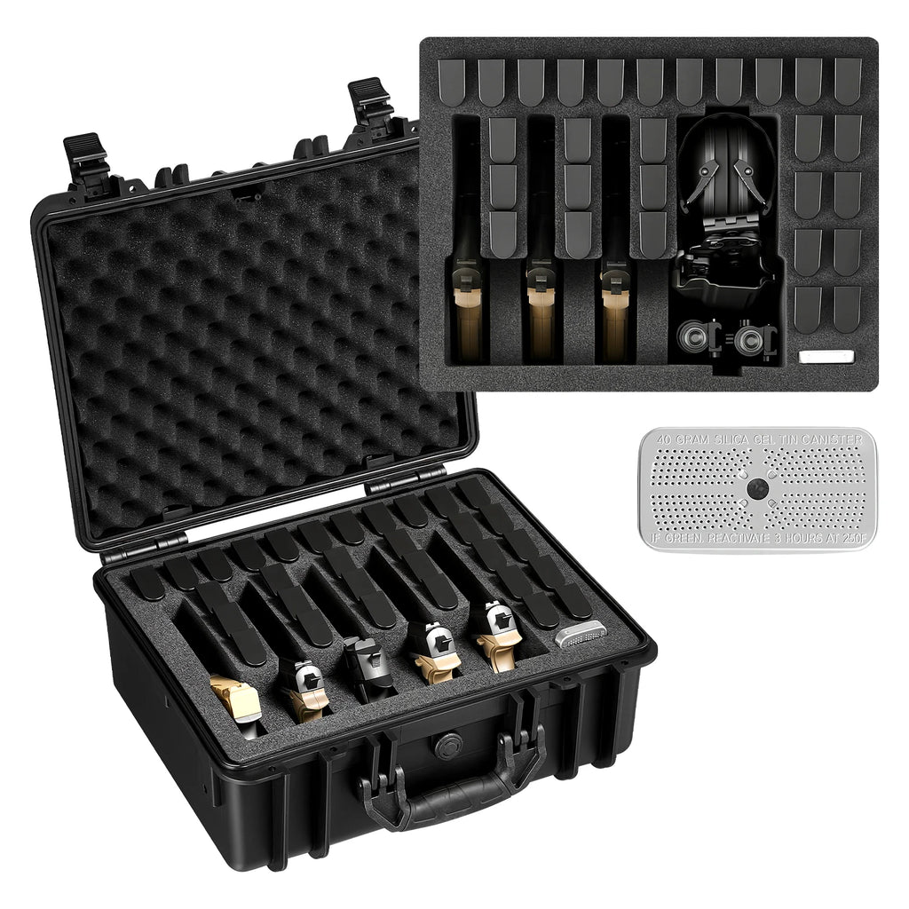 Hard Pistol Case with XPE Foam Lining Waterproof Pistol Box with Customizable Interior