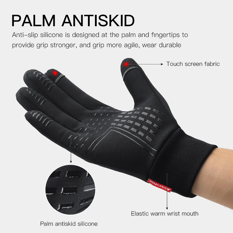 Hot Sale Gray Sports Glove Warm Touch Screen Full Finger Gloves For Men /Women Sports