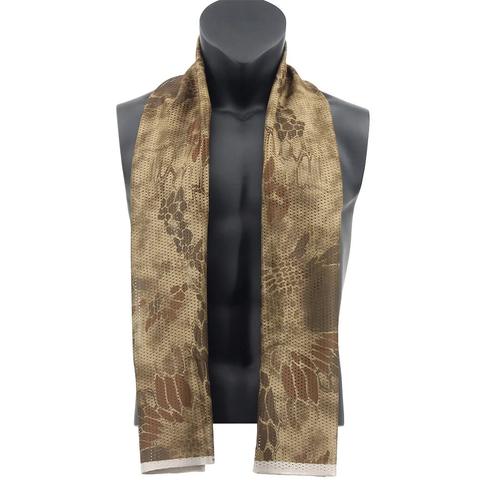 Hunting Mesh Breathable Scarf 165*48cm Tactical Bandana Special Operations Camouflage Face Towel Rifle Camouflage Net