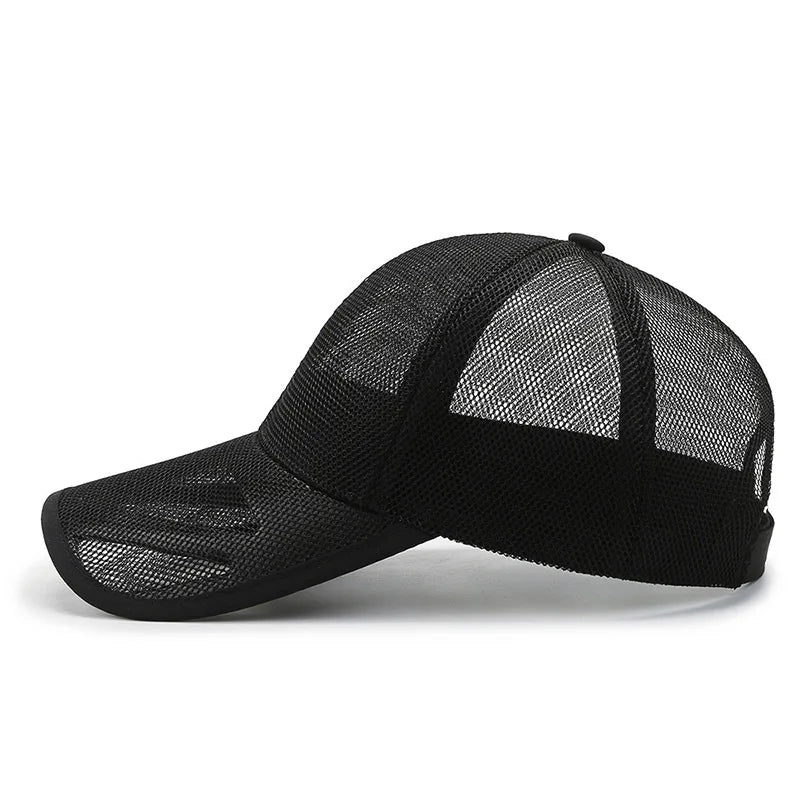 New Men Summer Mesh Cool Trucker Sunhat Long Brim