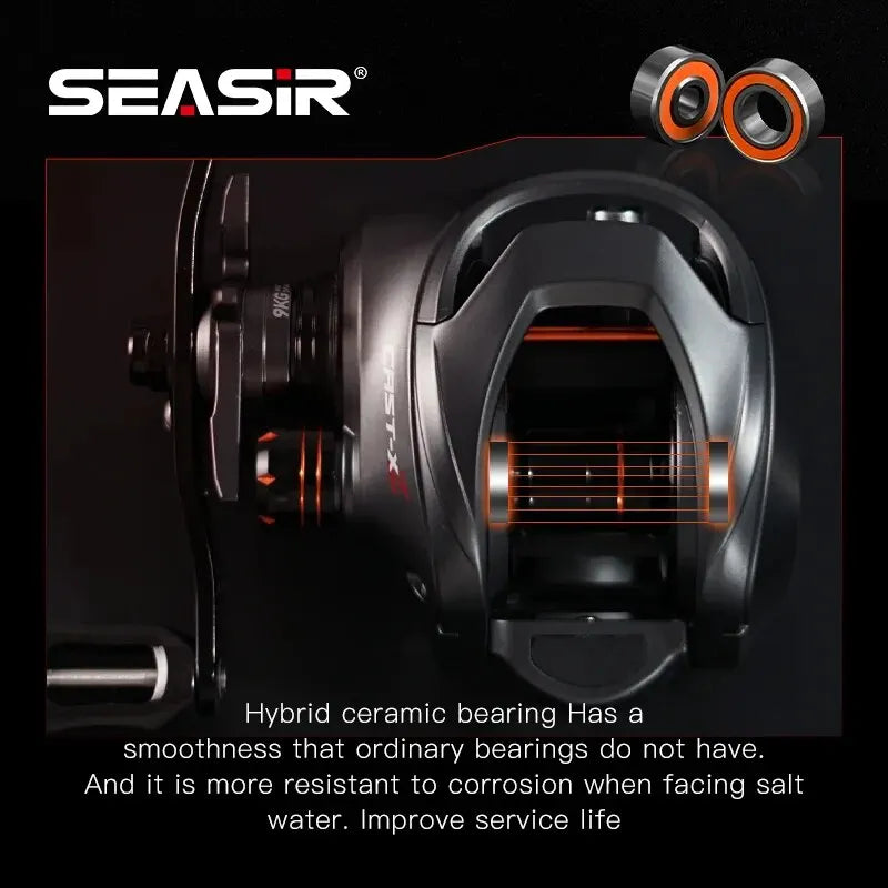 X2 Baitcasting Reel 7.3:1 Hybrid Ceramic Bearing Carbon Fiber Washer /Dual Bearing System /N52 Brake