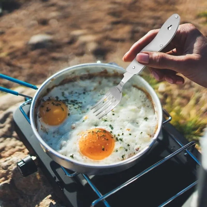 4 in1 Foldable Camping Utensil Set Multi-Functional Knife /Fork /Spoon /Bottle Opener