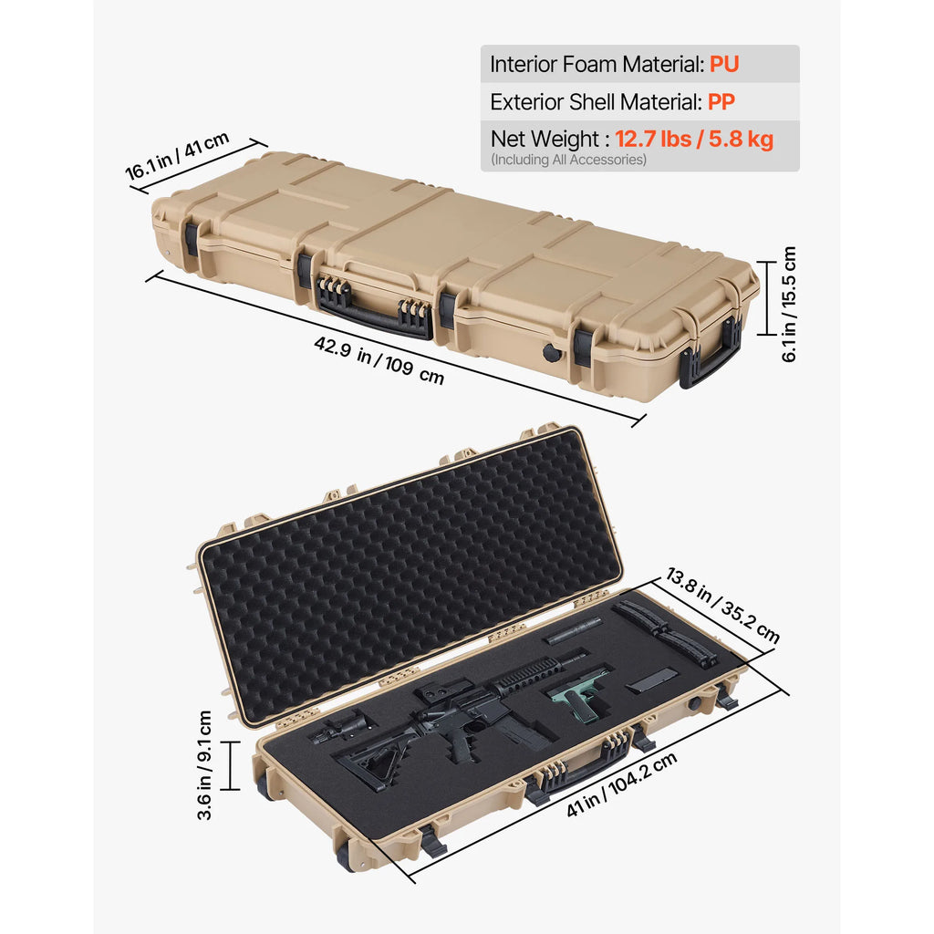 Easy Roll Hard Core Lockable Rifle Case with  Waterproof  for Pistol ,Rifles &Shotguns
