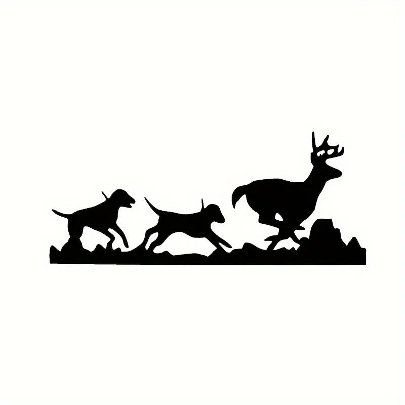 1pc  Dogs Hunting a Deer Car Decals Dual Color Design Sticker of Heritage/ Deer Hounds