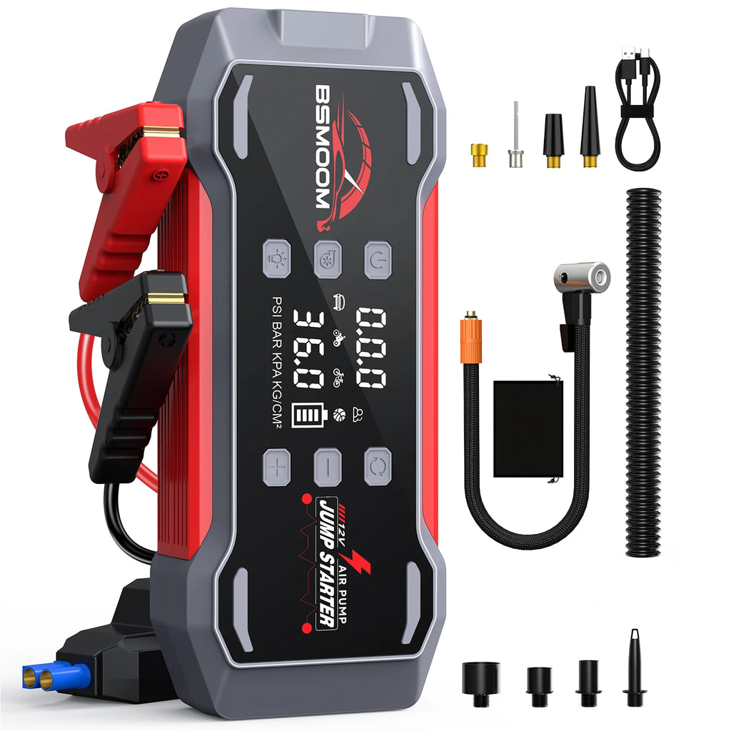 AUTO Starter with Air Compressor 150PSI 10000A Portable Starter Battery Pack (10.0L Gasoline/16.0L Diesel)