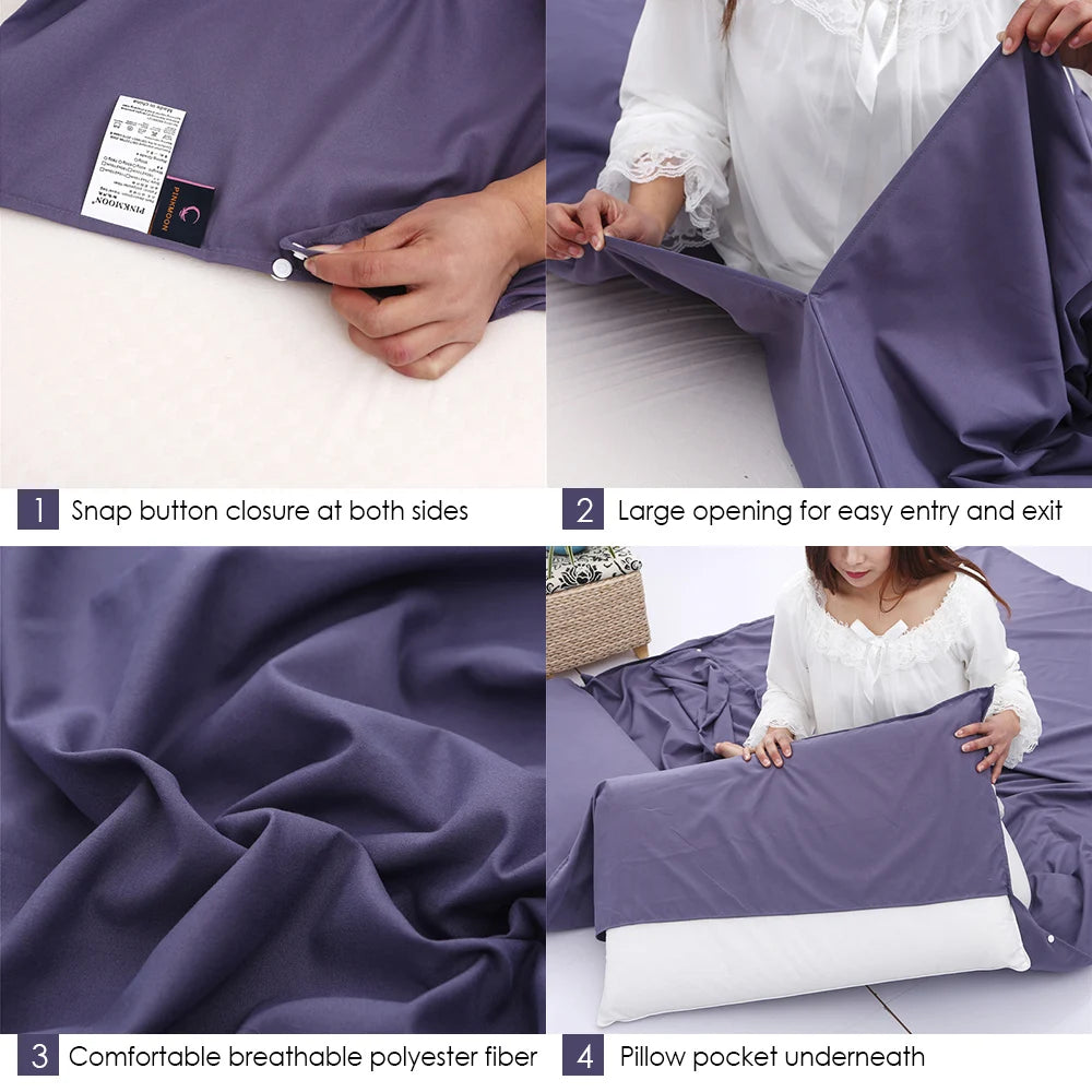 115cm*210cm Lightweight Sleeping Bag Liner Portable Multi-person Sleeping Sack Outdoor Camping