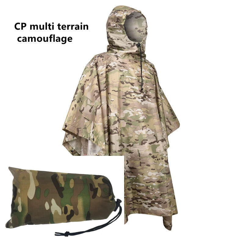 Outdoor Breathable Camouflage Poncho  Travel Rain Gear