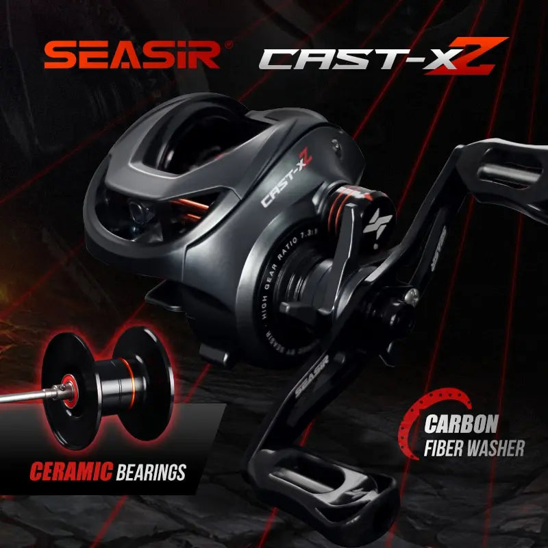 X2 Baitcasting Reel 7.3:1 Hybrid Ceramic Bearing Carbon Fiber Washer /Dual Bearing System /N52 Brake