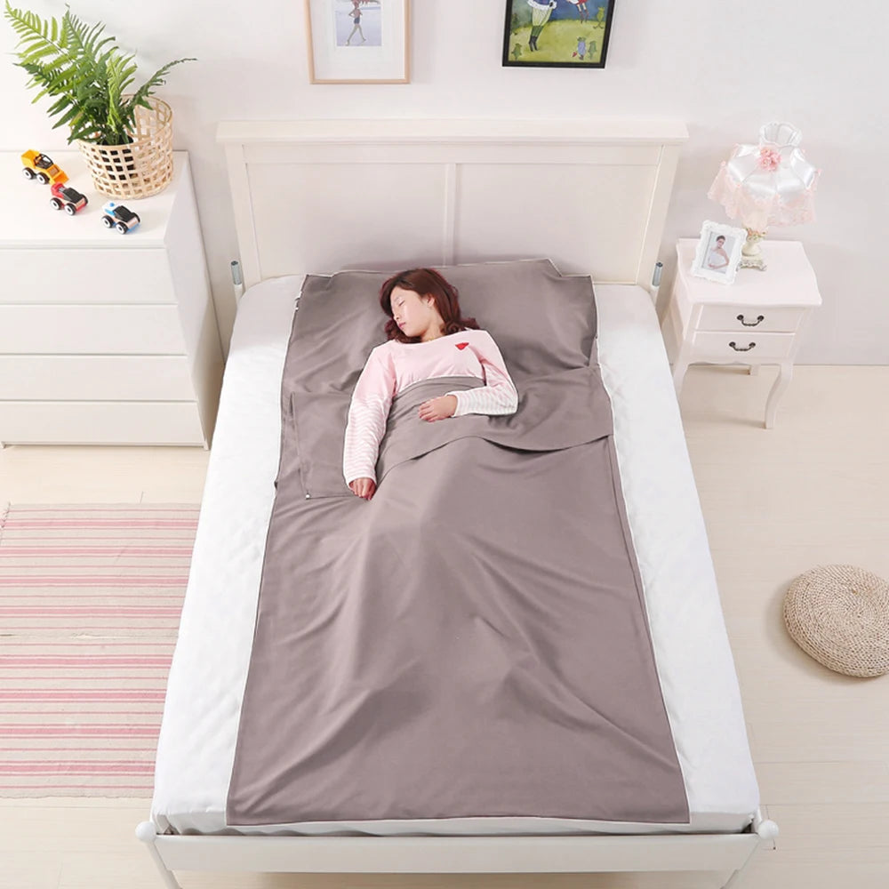 115cm*210cm Lightweight Sleeping Bag Liner Portable Multi-person Sleeping Sack Outdoor Camping