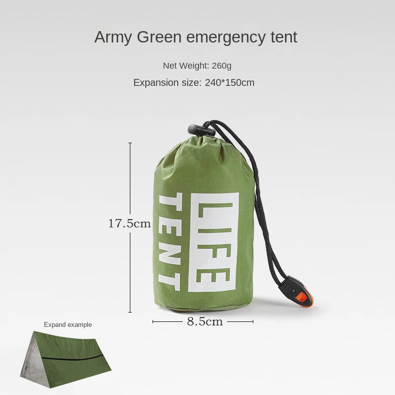 2 Person Emergency Shelter Survival Tent Kit Mylar Tube Tent /Waterproof