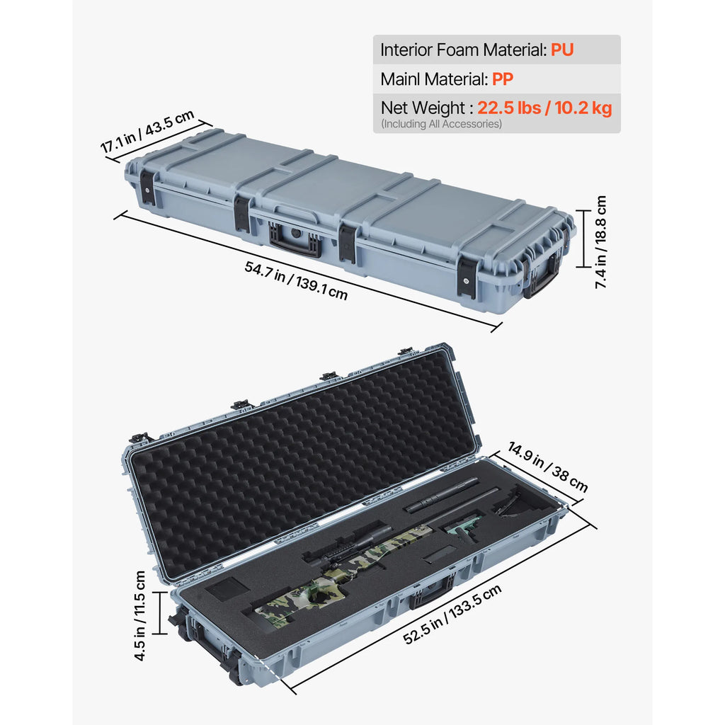 Easy Roll Hard Core Lockable Rifle Case with  Waterproof  for Pistol ,Rifles &Shotguns