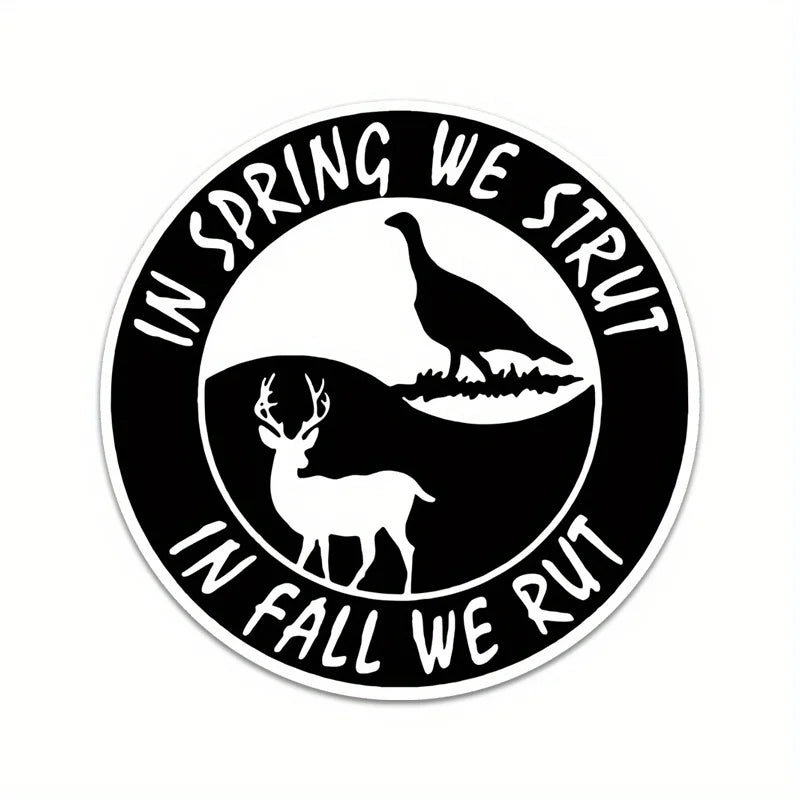 Deer /Turkey Strut 'n Rut Pattern, Weatherproof No Residue Sticker for Car Truck Windows