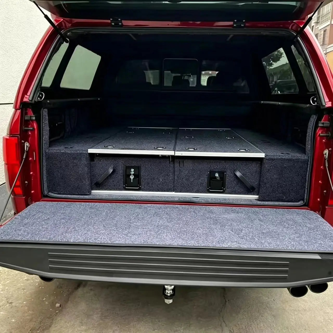 High Quality 4X4 Aluminum Pickup Truck Bed Camping Slide Out Drawer Decked Rear Storage System for F150