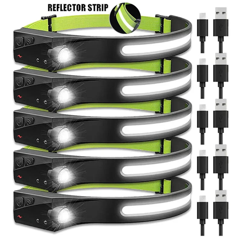 Timberline SportingCo  Pack ! -Sensor Headlamp LED Rechargeable Headlight 5 Lighting Modes
