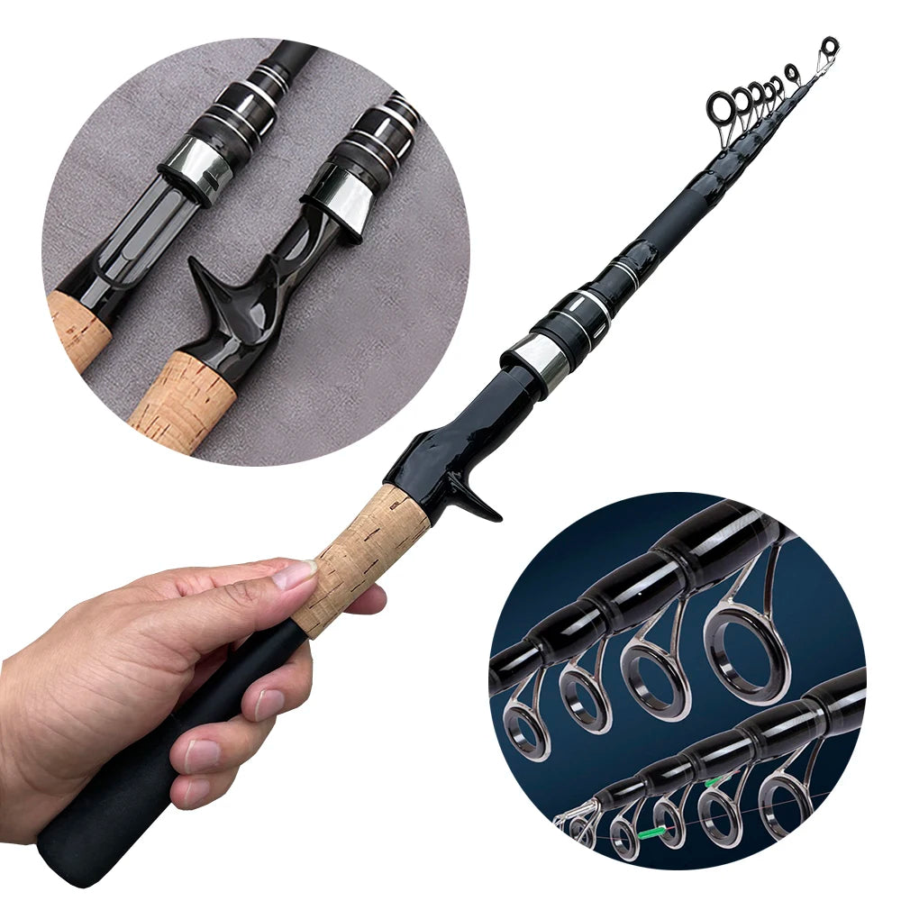 The Bait Rod-Fishing Rod Spinning Telescopic Handle Carbon Casting Fishing Light-weight