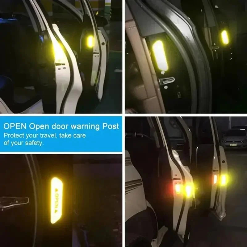 ALL NEW ITEM! 4 pack  Door Reflective Safety Stickers for Night Visibility. Easy to Apply,