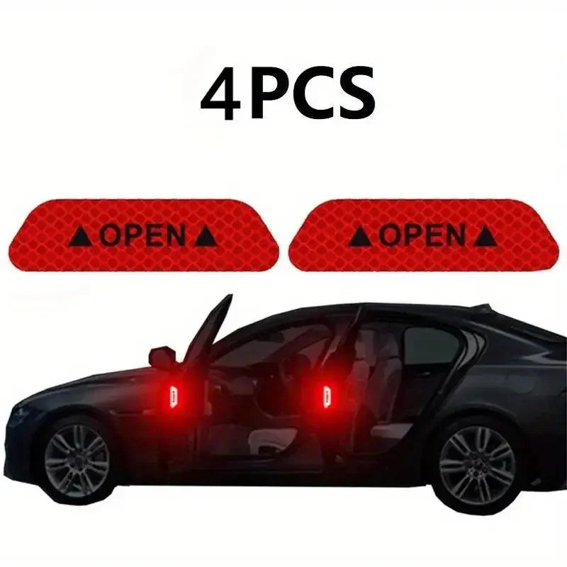 ALL NEW ITEM! 4 pack  Door Reflective Safety Stickers for Night Visibility. Easy to Apply,