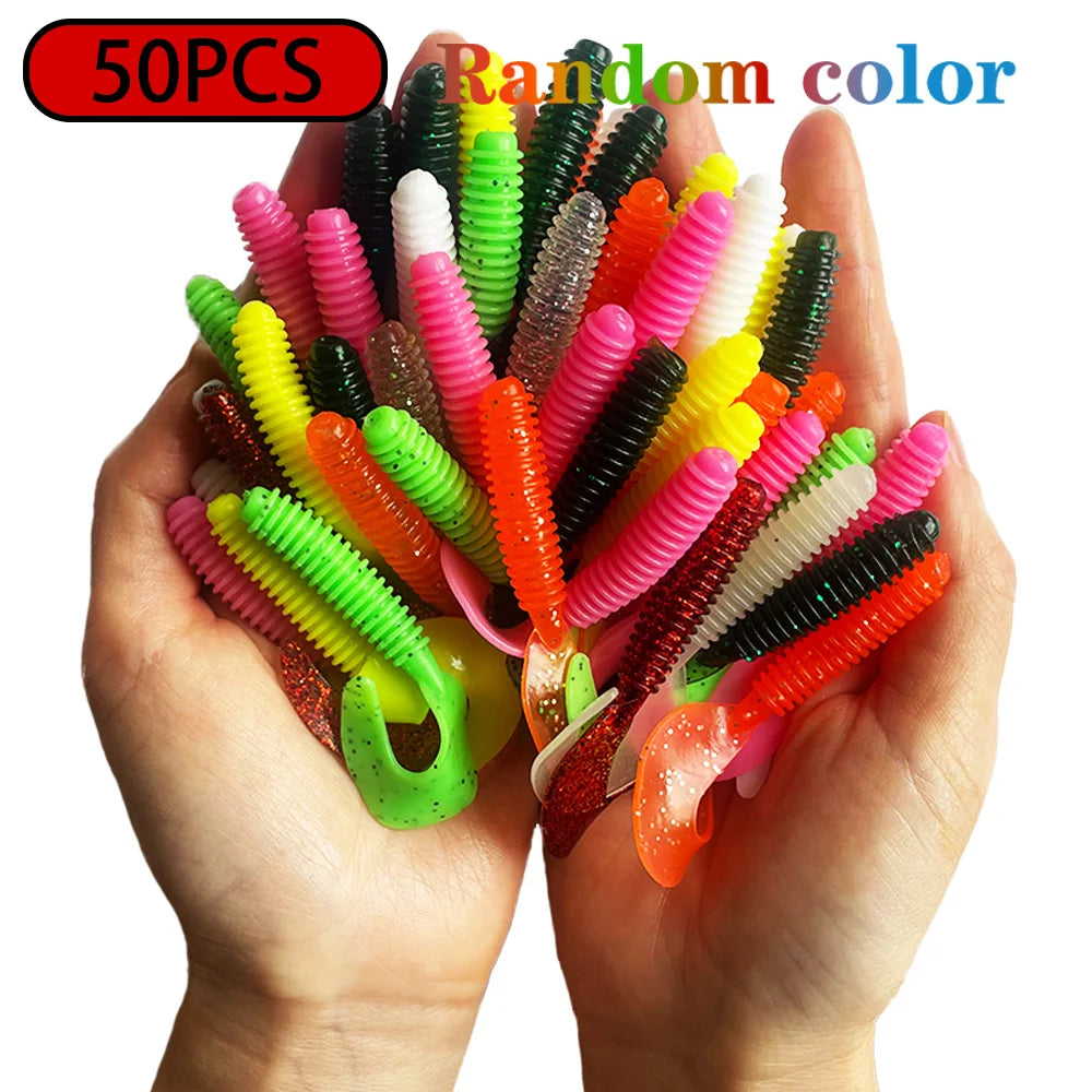 1PC- 100PCS Silicone Bait Fake Fish Wobblers Crankbait Lures Artificial