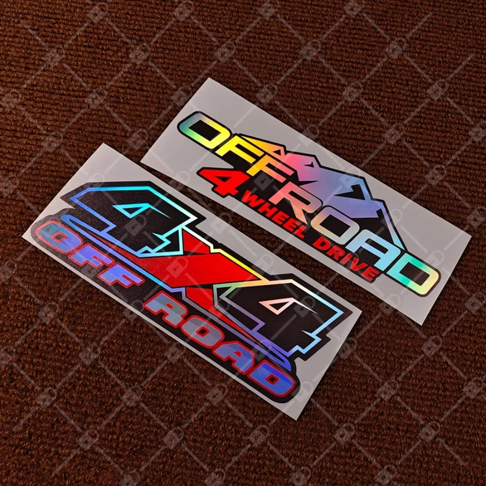 All New Laser Rainbow 4x4 off-road vehicle - Waterproof vinyl stickers, with neon light affects