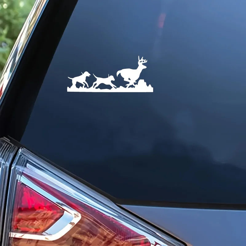 1pc  Dogs Hunting a Deer Car Decals Dual Color Design Sticker of Heritage/ Deer Hounds
